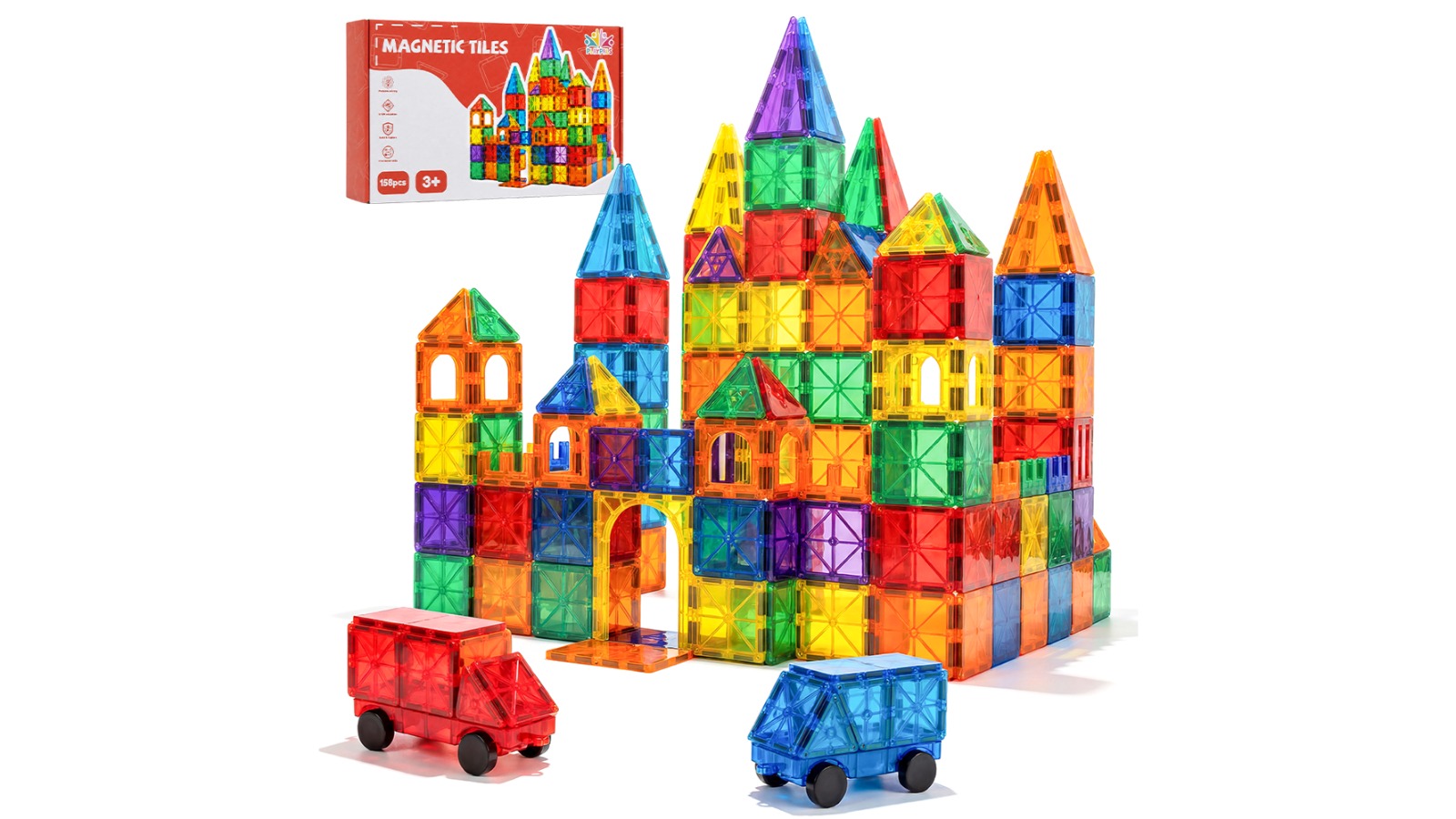 Playpals 158 Piece Kids Magnetic Tile