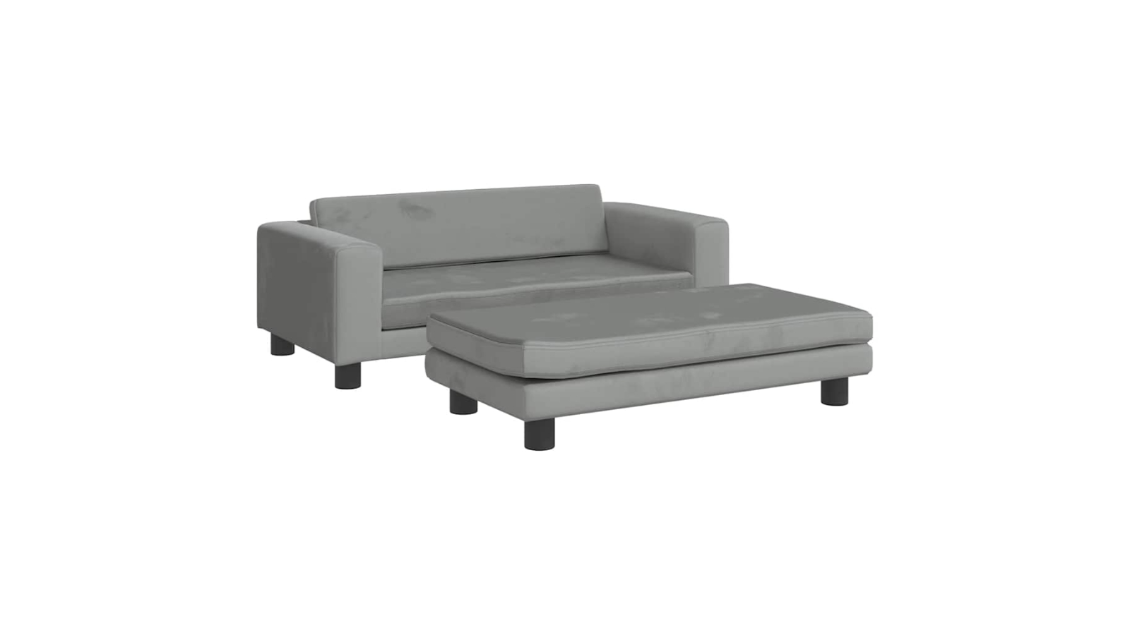 vidaXL Light Grey Velvet Dog Bed with Extension - 100 x 50 x 30cm