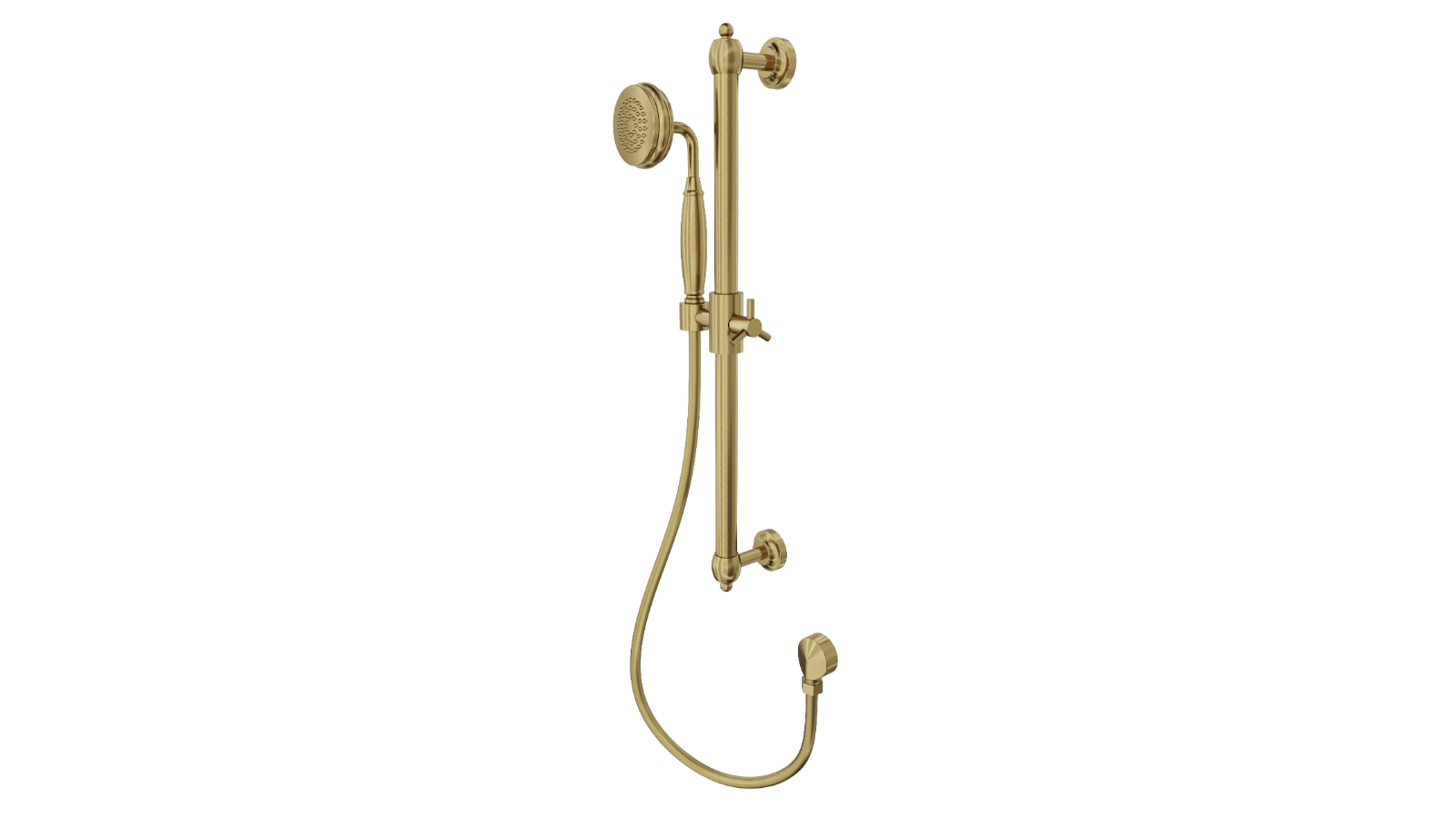 Linsol Klassique Hand Shower with Sliding Rail - Brushed Brass