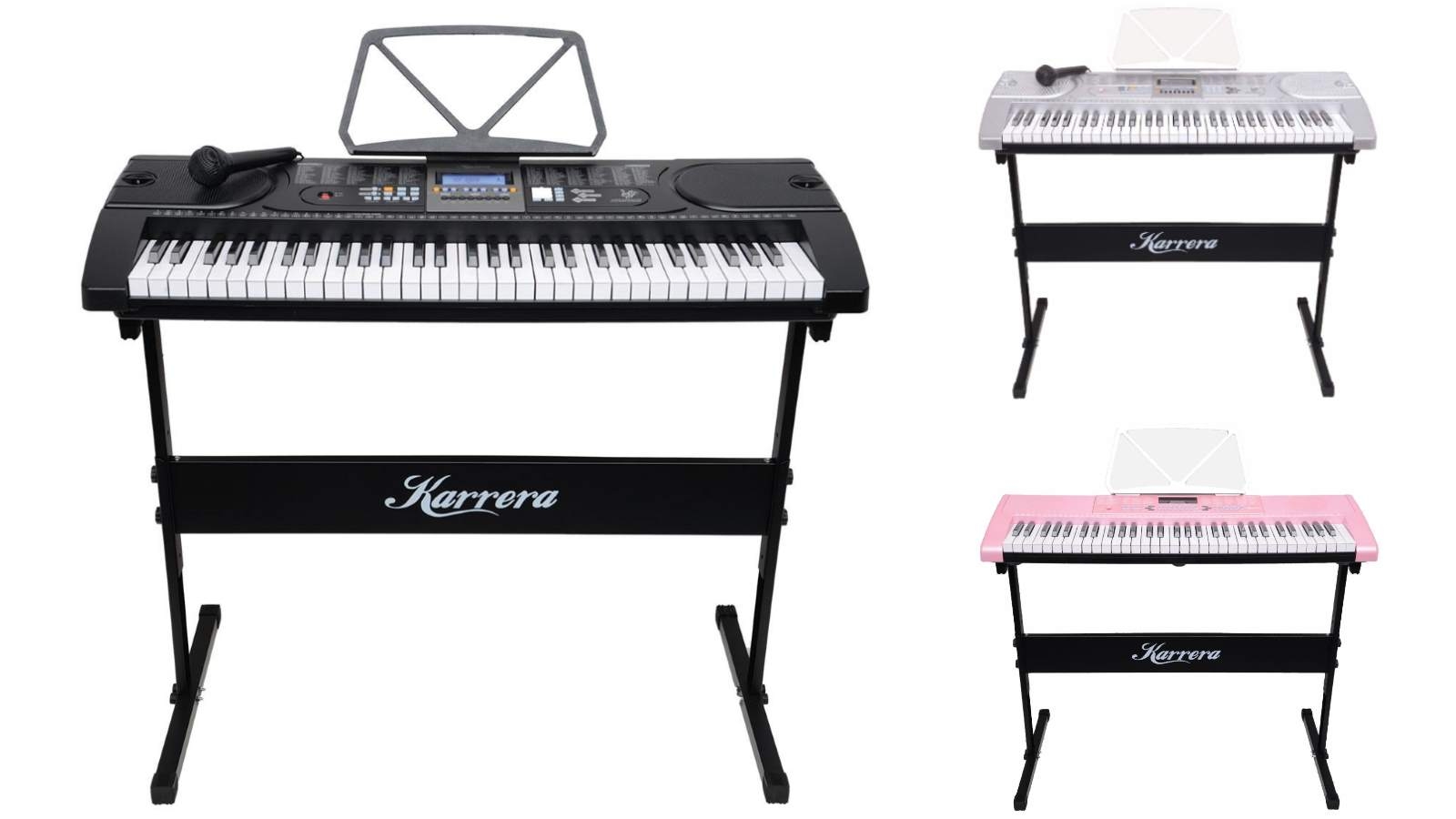 Karrera 61 Keys Electronic Keyboard Piano with Stand