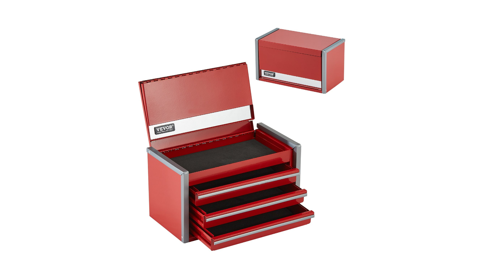 Pretty & Practical Heavy-Duty Portable Metal Tool Box - Red