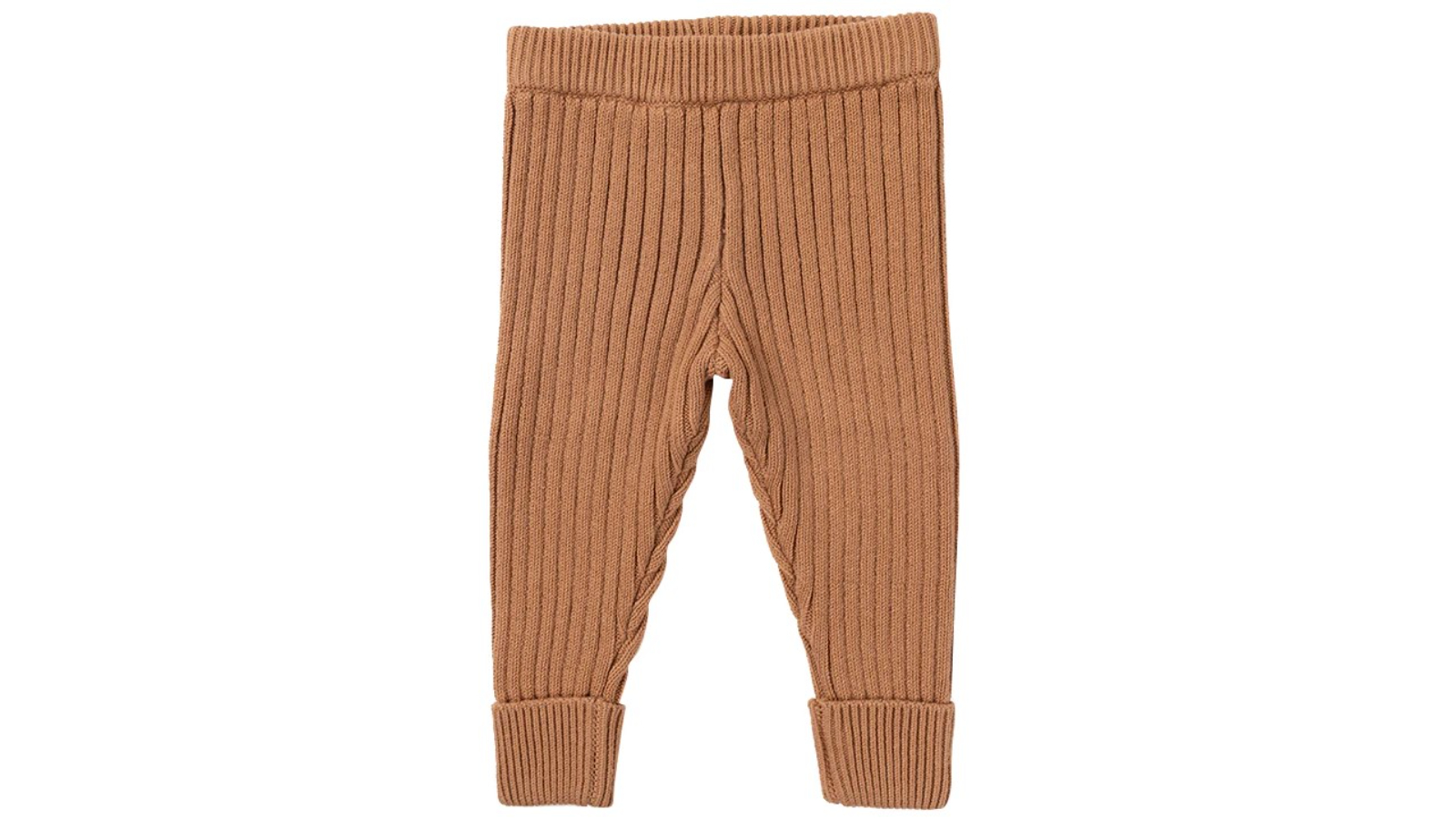 Ponchik Crepe Ribbed Knit Button Cuff Leggings
