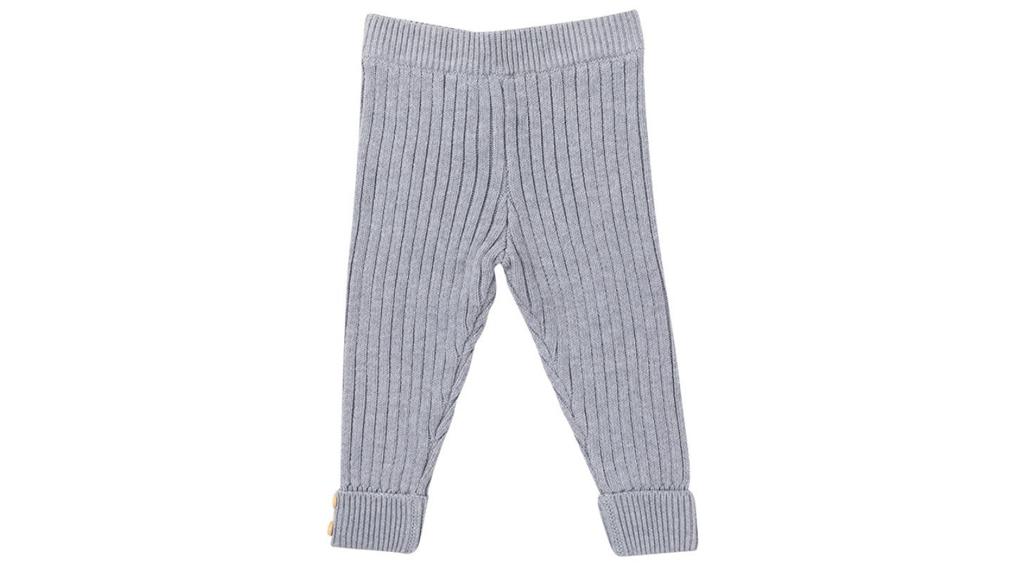 Ponchik Fog Ribbed Knit Button Cuff Leggings
