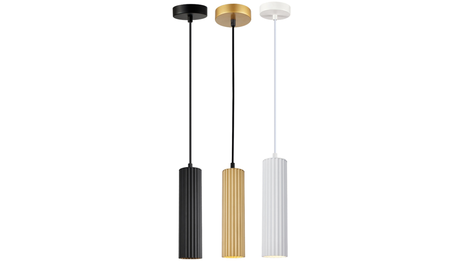 CLA Lighting Kolonne GU10 Ribbed Cylinder Pendant Light