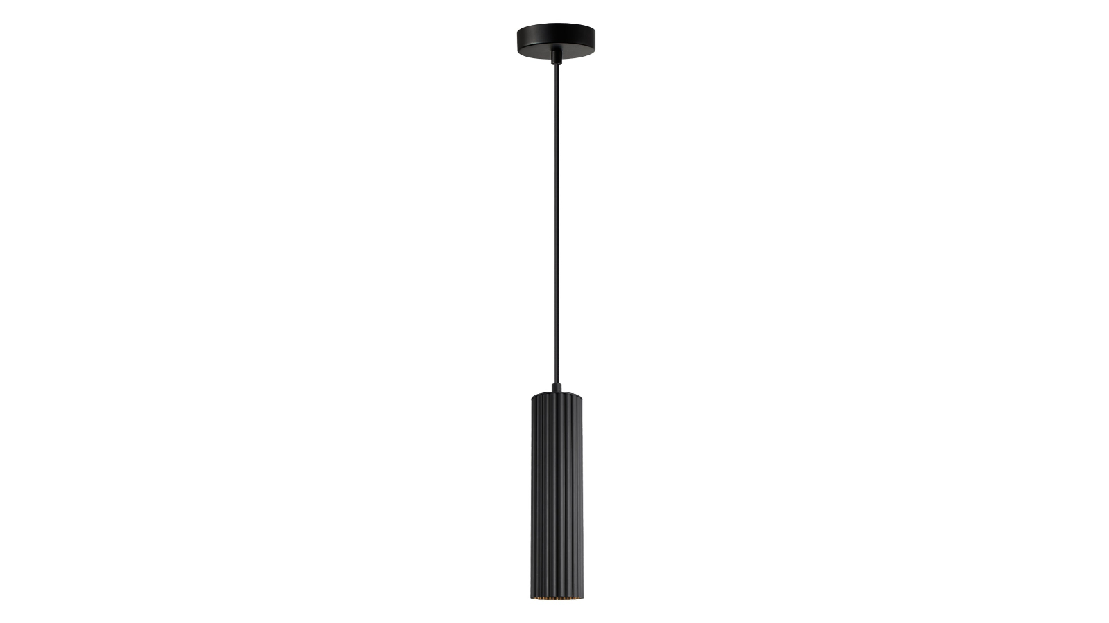 CLA Lighting Kolonne GU10 Ribbed Cylinder Pendant Light - Black