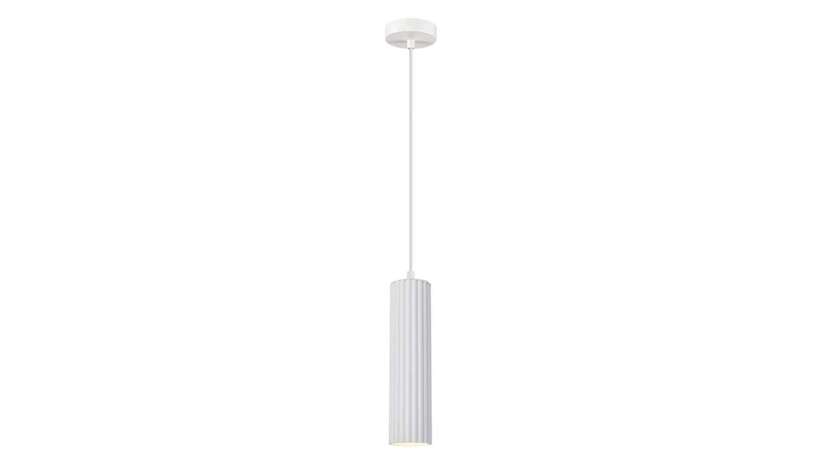 CLA Lighting Kolonne GU10 Ribbed Cylinder Pendant Light - White