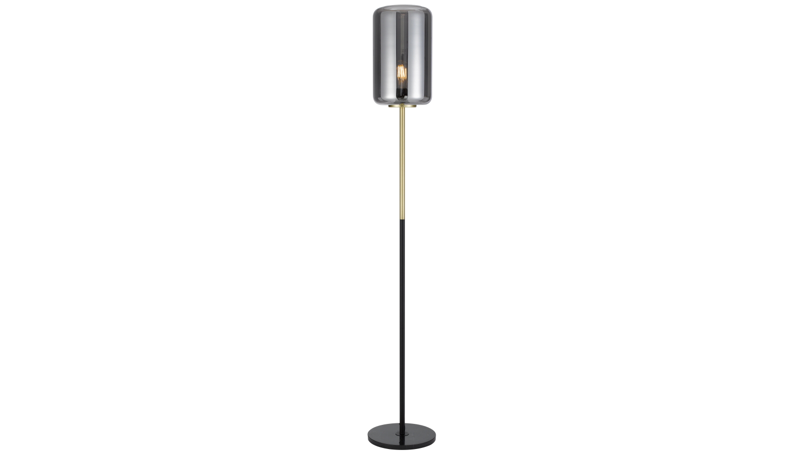 Pretty & Practical Trento Elegant Brass Matt Floor Lamp with Black Marble Shade
