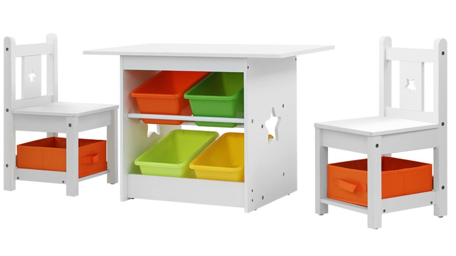 Keezi Kids 3 Piece Table and Chairs Set with Storage Box