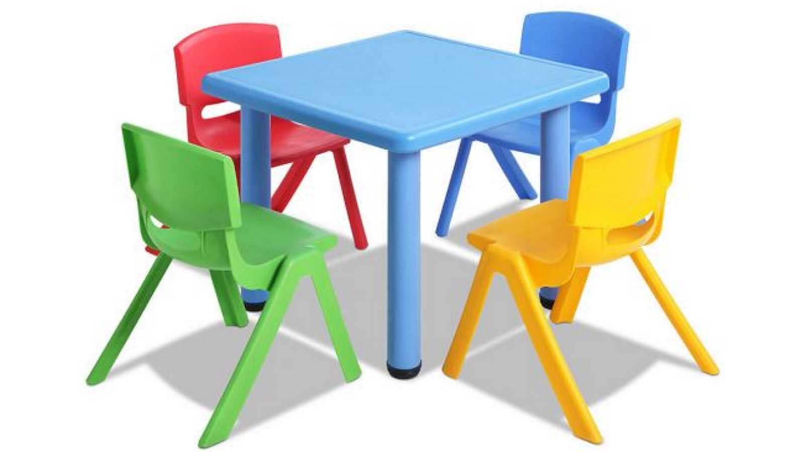 Keezi 5 Piece Kids Table and Chair Set - Blue