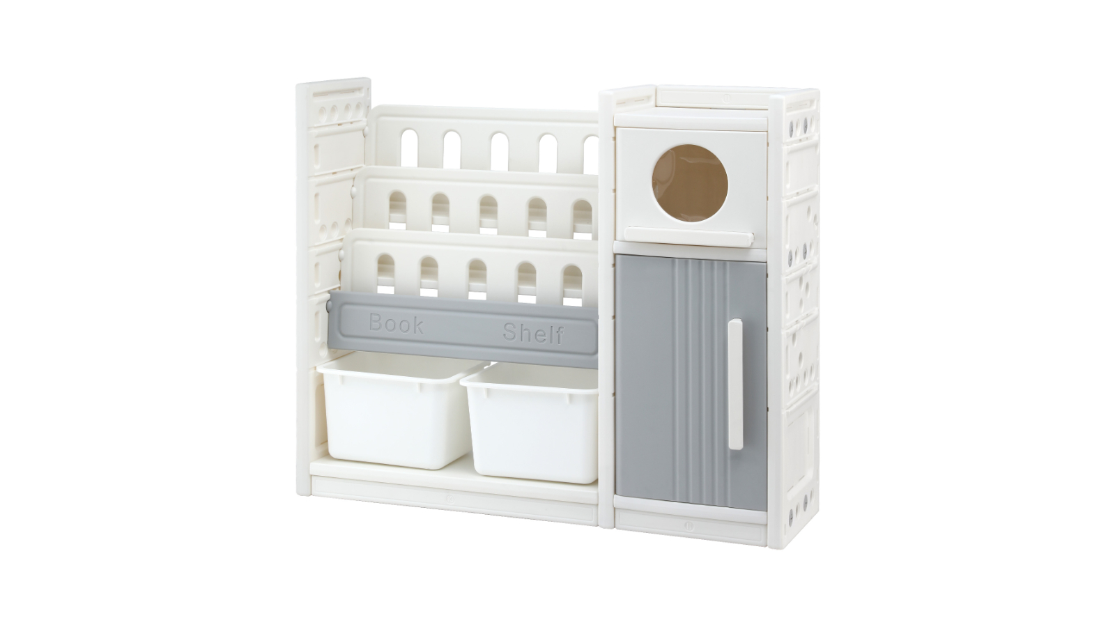 Keezi Kids Bookshelf with Bin and Cabinet