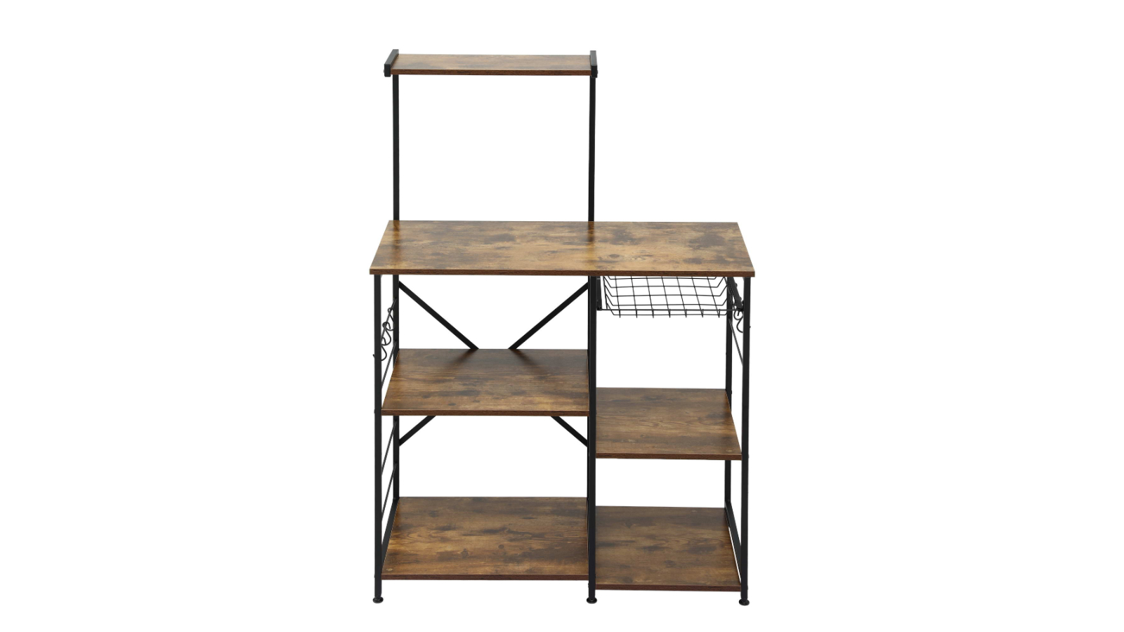 Artiss 4-Tier Kitchen Rack with Pull-Out Basket and 6-Hook