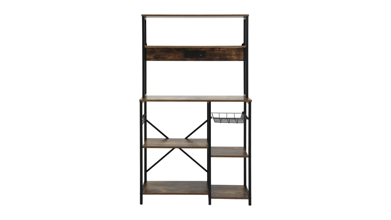 Artiss 5-Tier Kitchen Storage Shelf Rack with Power Outlet - 90 x 153cm