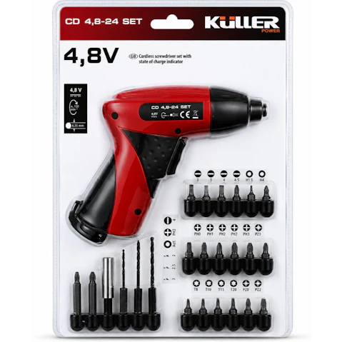 Kuller 24 Piece 4.8V Cordless Electric Screwdriver Kit