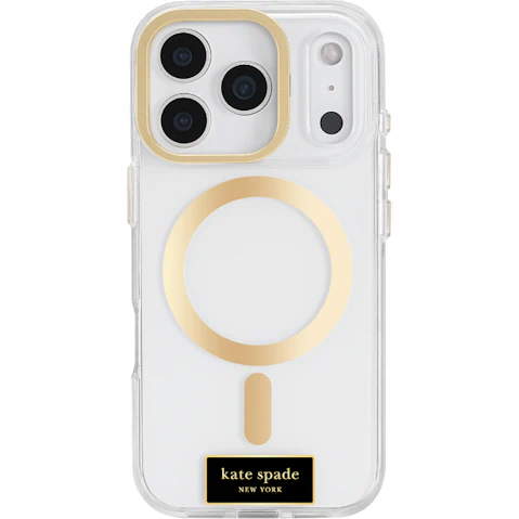 Kate Spade Icon MagSafe Case with Stand iPhone 17 Pro - Clear/Gold