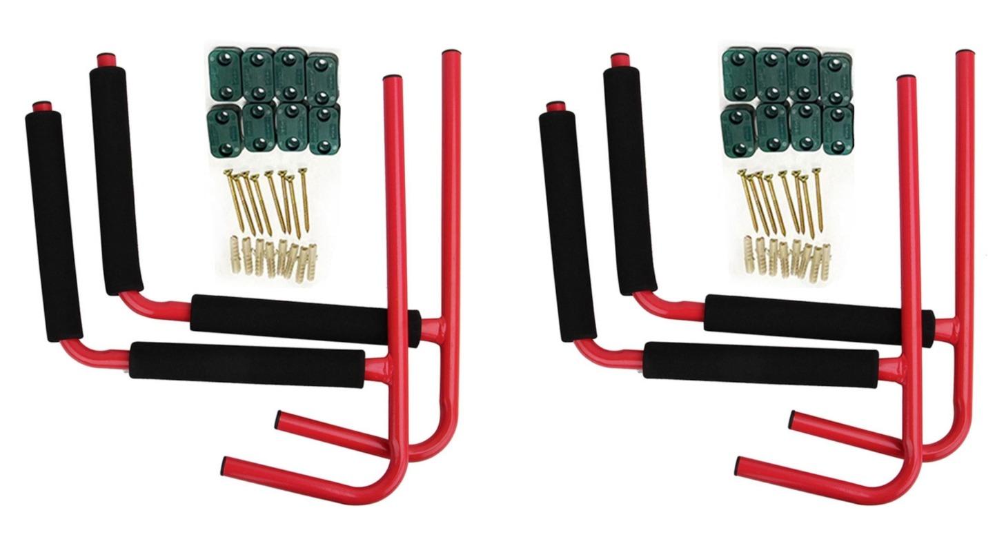 Jacksaqua 2 Piece Red Wall Mount Kayak Rack - Set of 2
