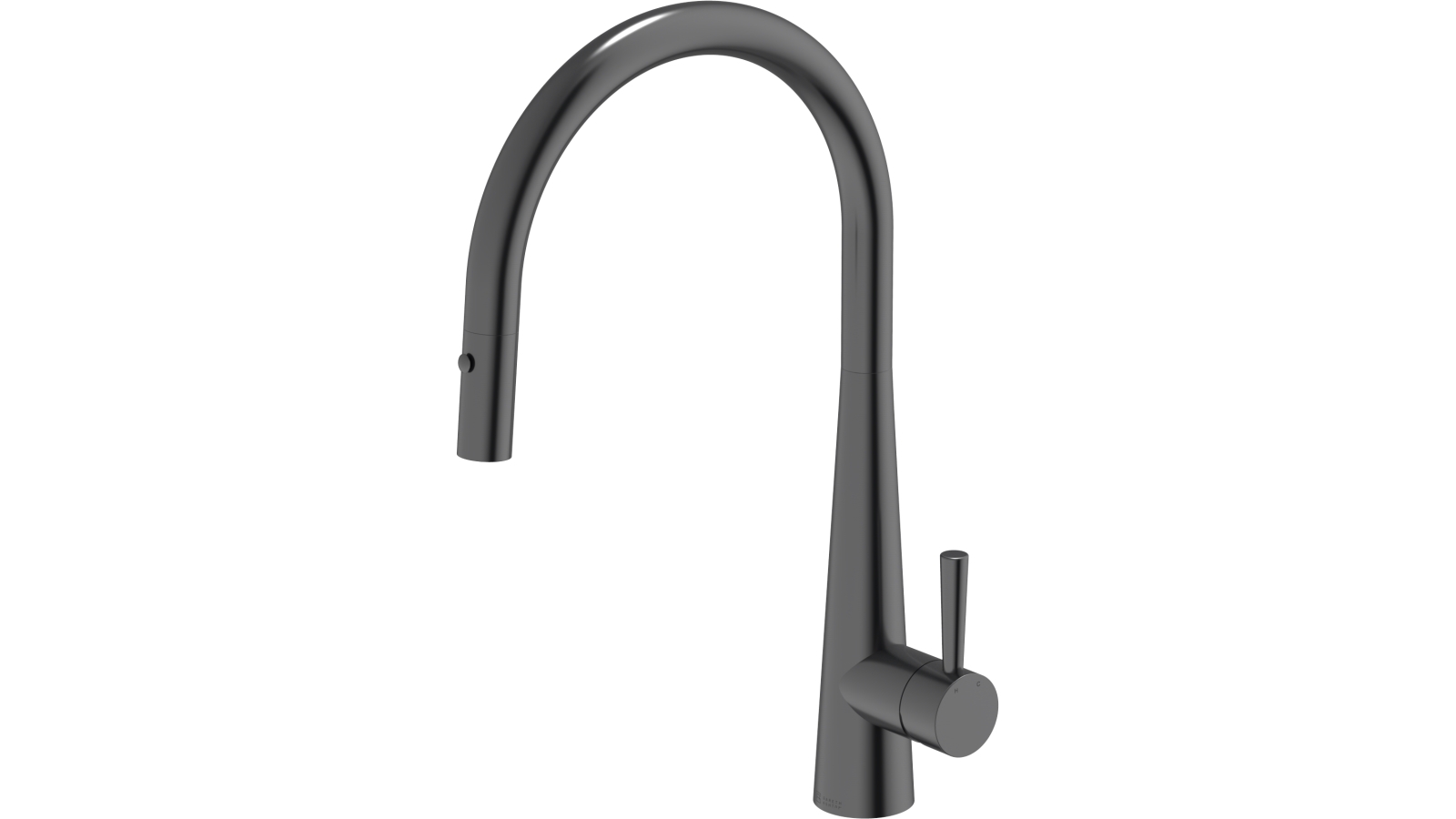 Gareth Ashton 304 Gooseneck Pull Out Kitchen Mixer - Black Pearl