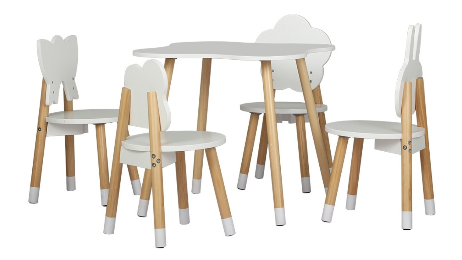 Keezi 5 Piece Kid Table and Chair Set - White
