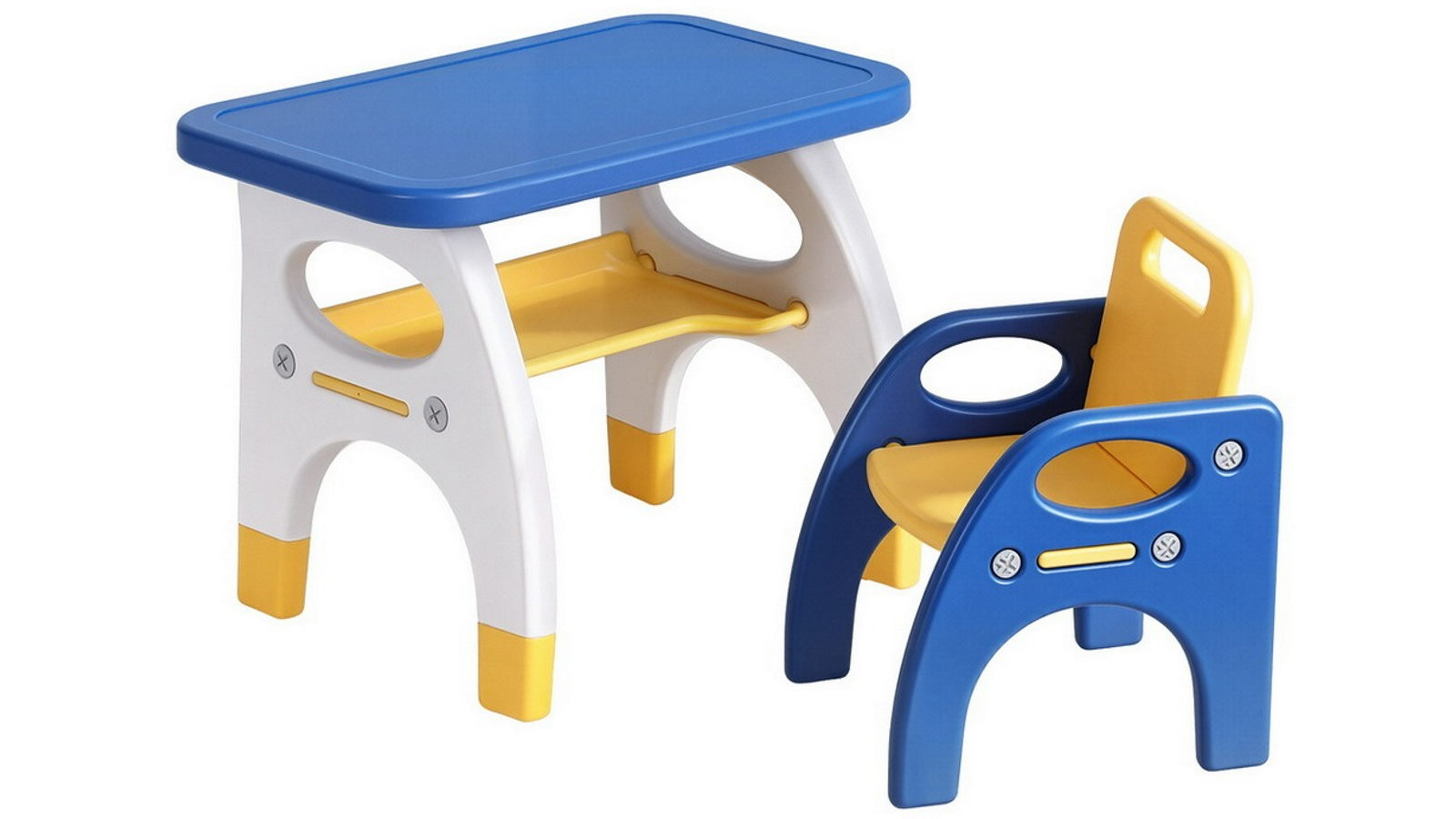 Keezi Kids Table and Chair Set HDPE Toddler Activity Play Set - Blue ...