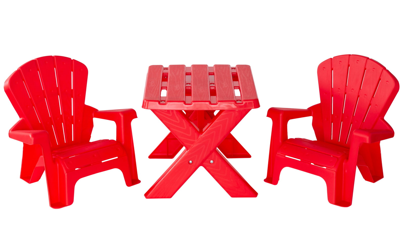 Hacienda Kids Durable Table and Two Child-sized Chairs Set - Red