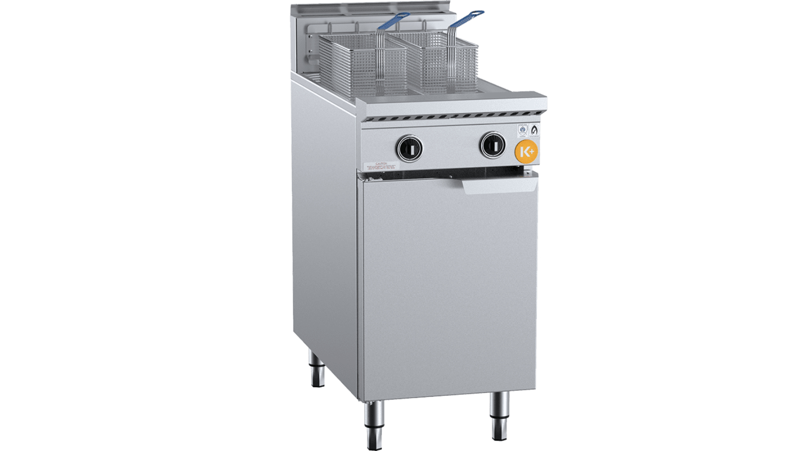 K+ 13.5 Litre Natural Gas Split Pan 2 Basket Twin Chamber Turbo Deep Fryer
