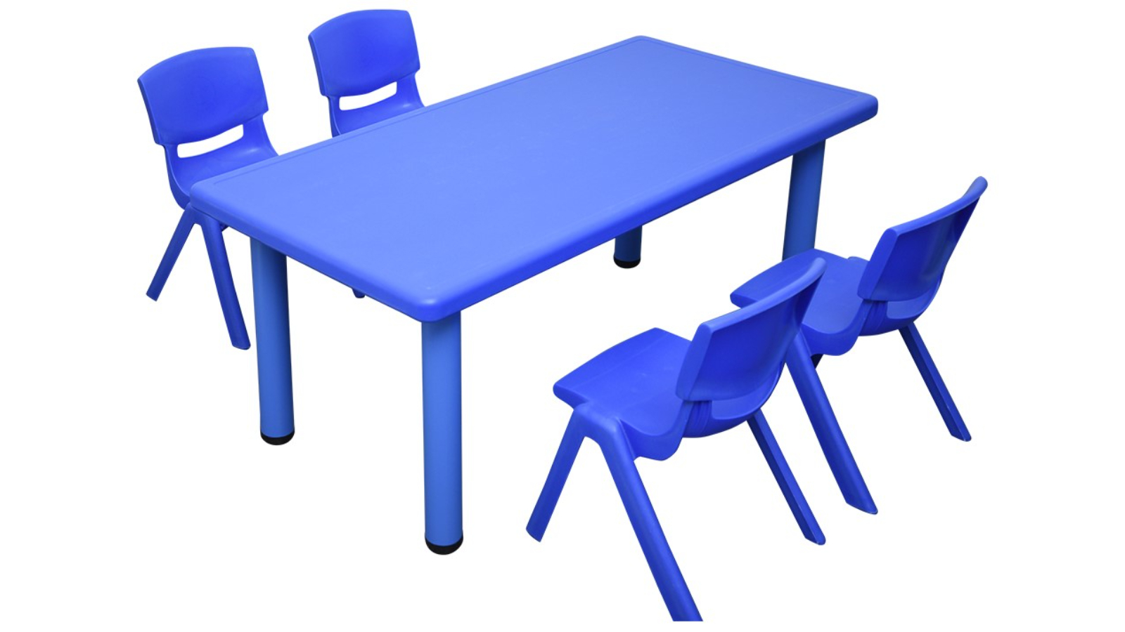 HelloDeal Set of 4 Kids Chair and Rectangle Table - Blue