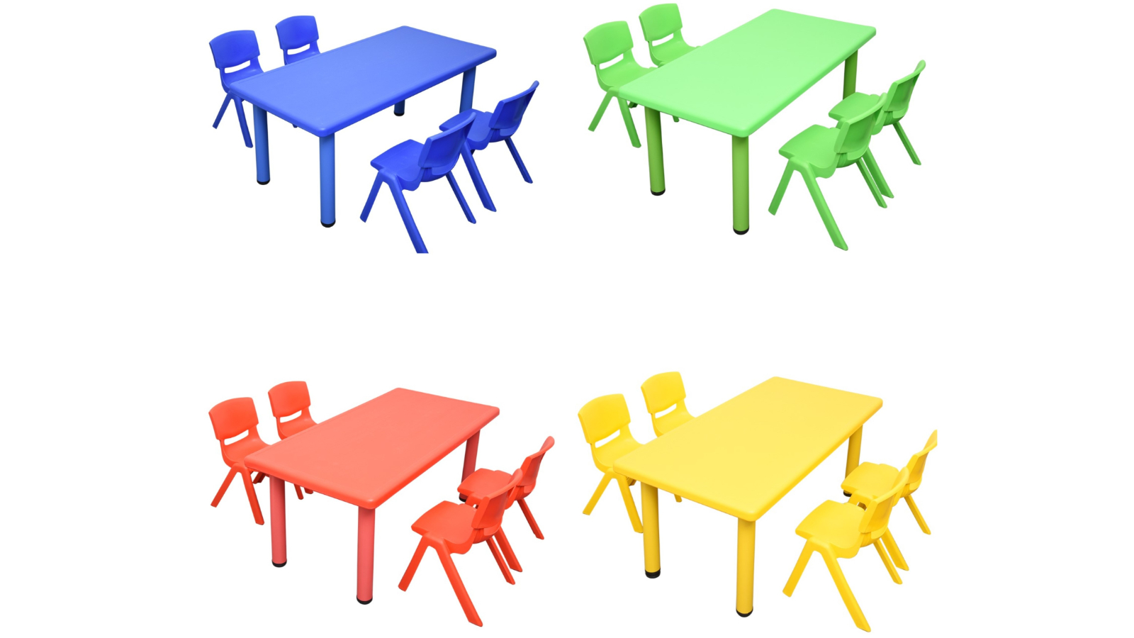 HelloDeal Set of 4 Kids Chair and Rectangle Table