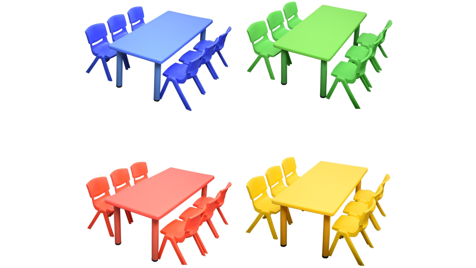 HelloDeal Set of 6 Kids Chair and Rectangle Table