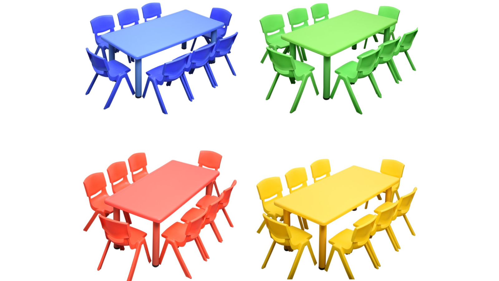 HelloDeal Set of 8 Kids Chair and Rectangle Table