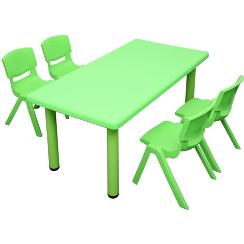 HelloDeal Set of 4 Kids Chair and Rectangle Table - Green