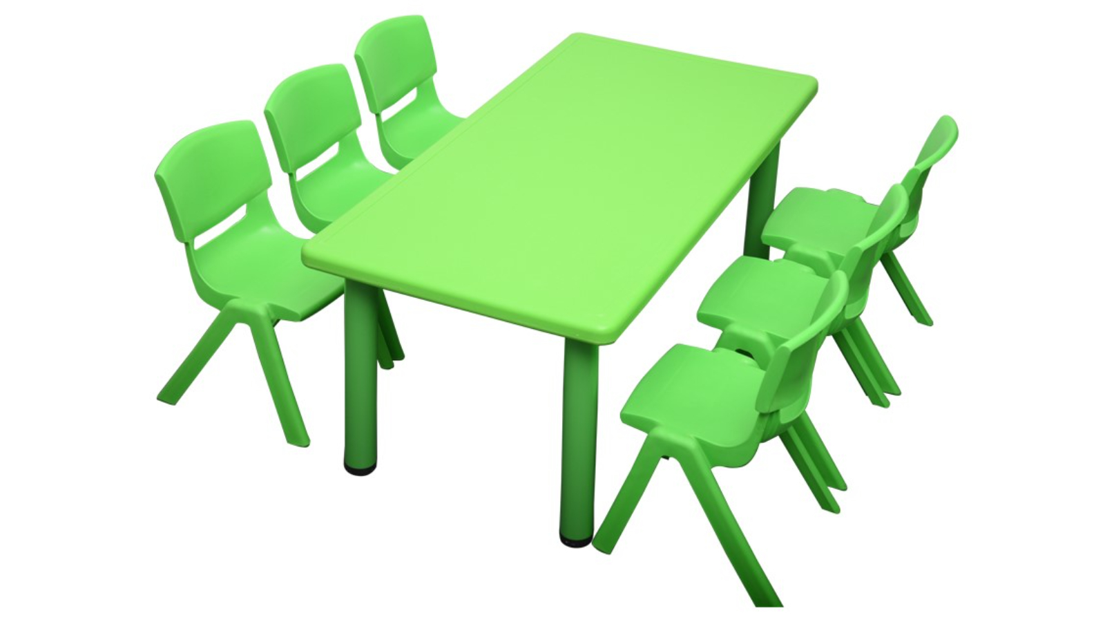 HelloDeal Set of 6 Kids Chair and Rectangle Table - Green