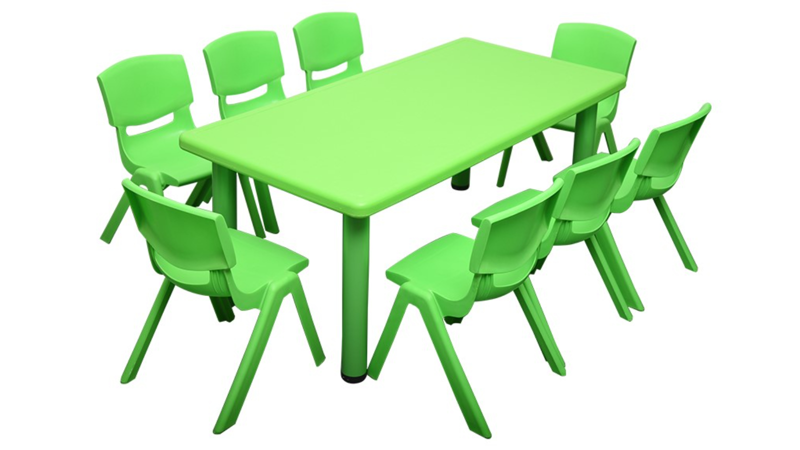 HelloDeal Set of 8 Kids Chair and Rectangle Table - Green