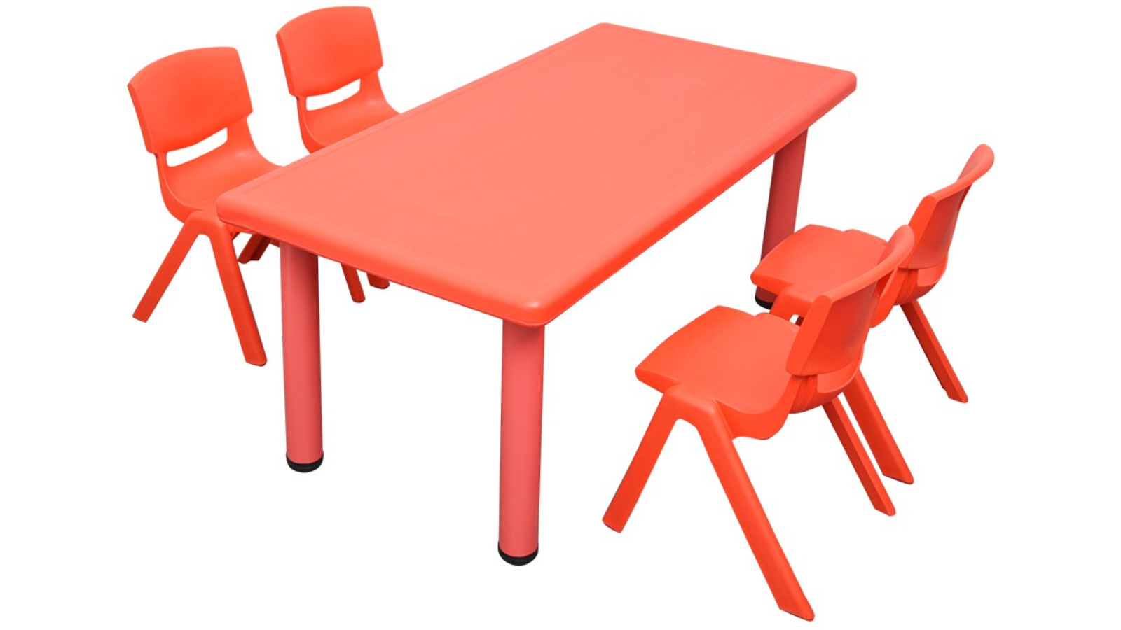 HelloDeal Set of 4 Kids Chair and Rectangle Table - Red