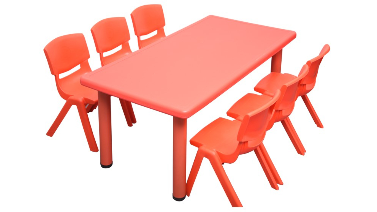 HelloDeal Set of 6 Kids Chair and Rectangle Table - Red