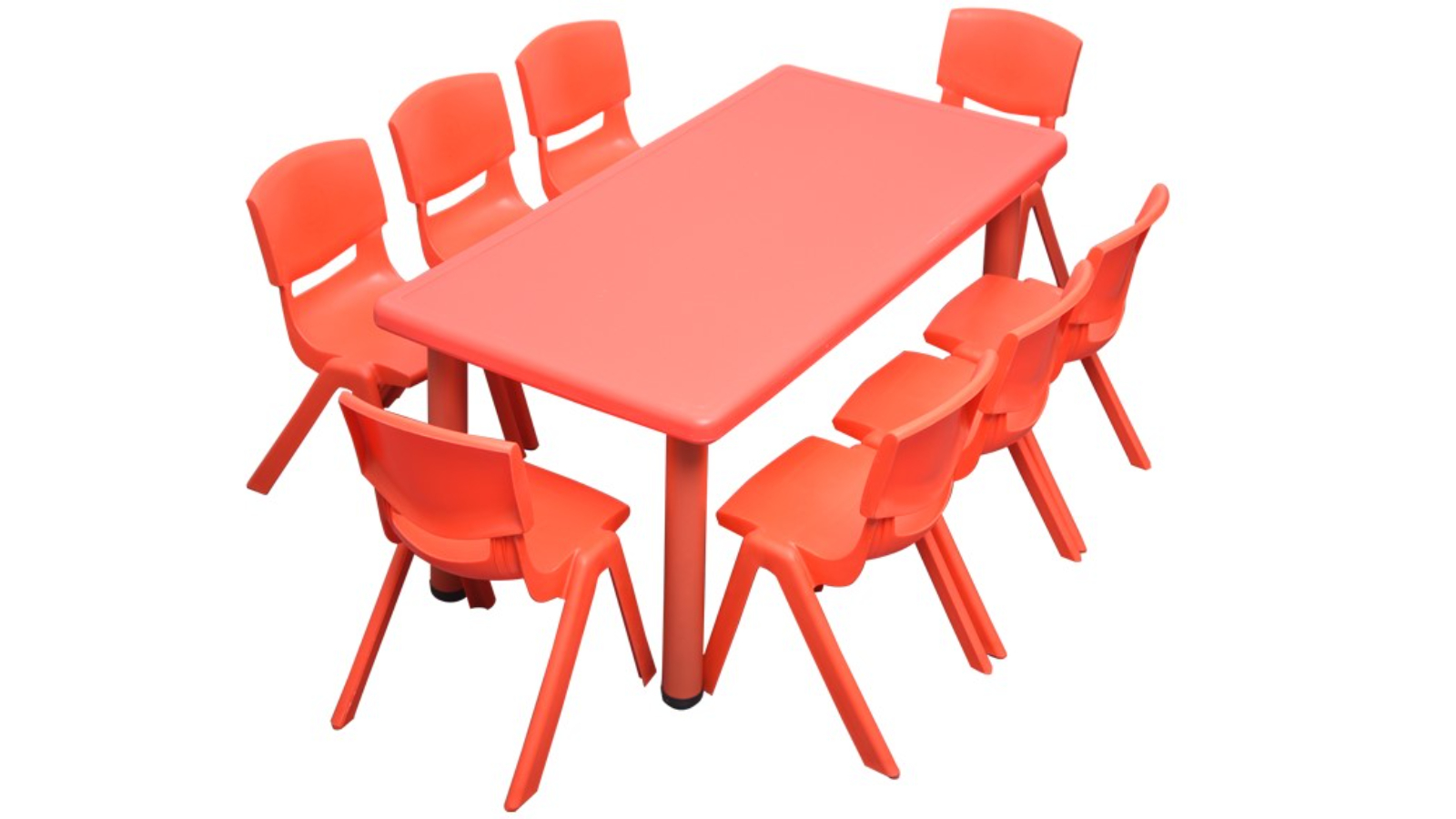 HelloDeal Set of 8 Kids Chair and Rectangle Table - Red