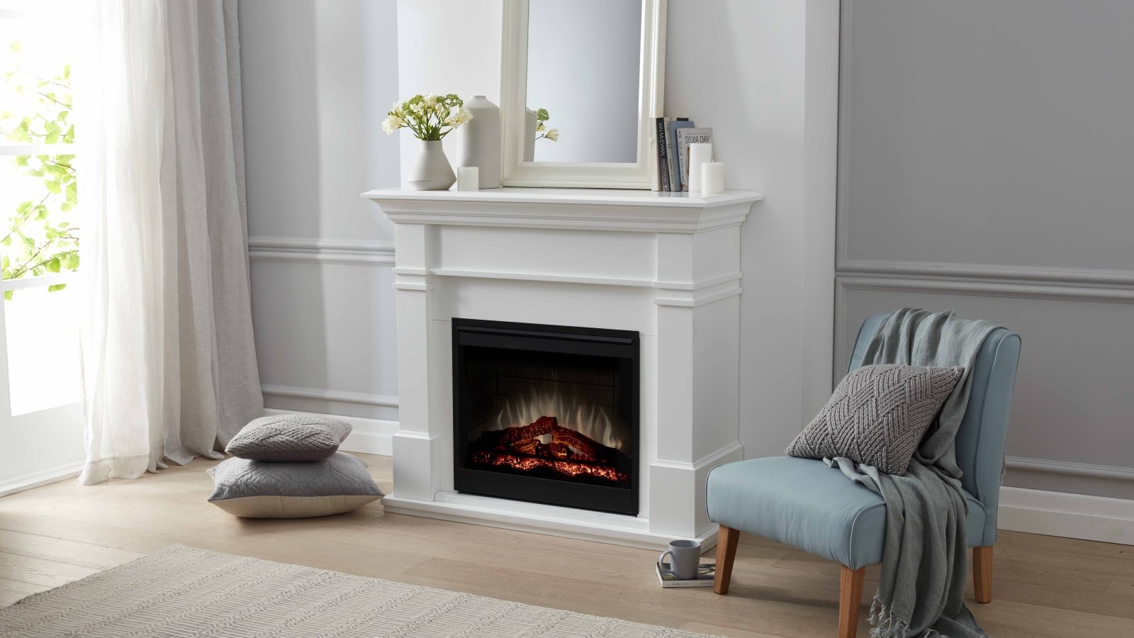 Dimplex Kenton Electraflame White Complete Suite Electric Fireplace