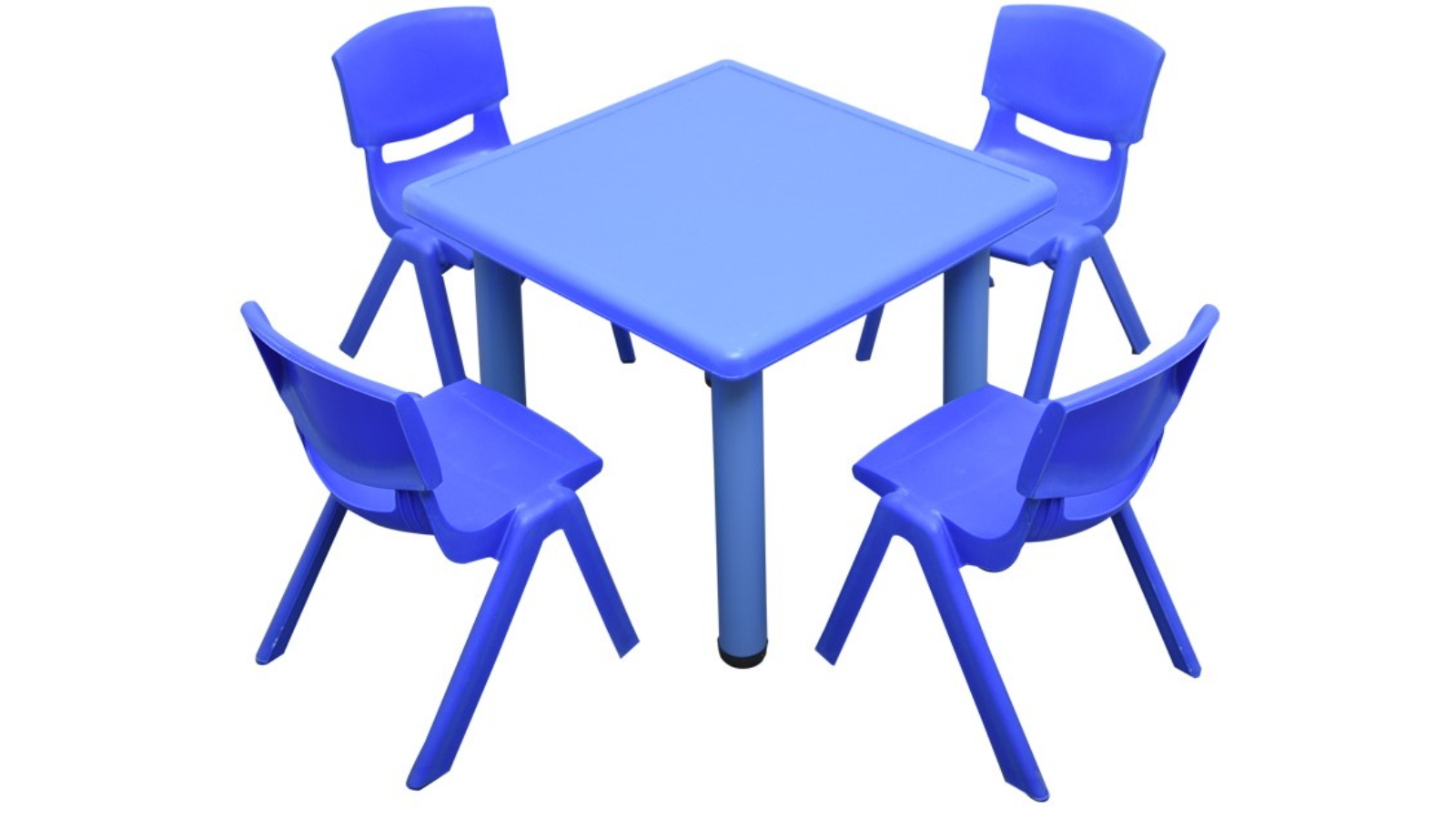 HelloDeal Set of 4 Kids Chair and Square Table - Blue