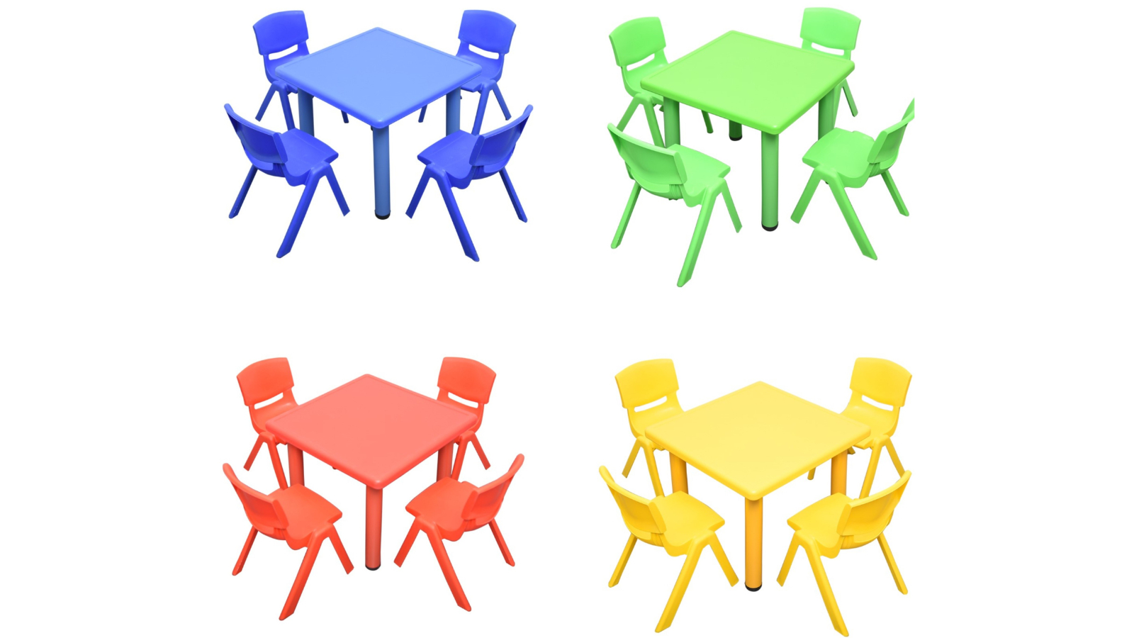 HelloDeal Set of 4 Kids Chair and Square Table