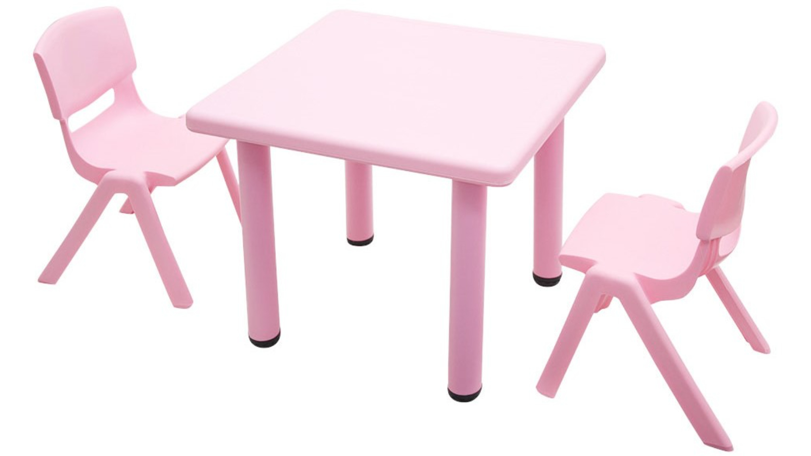 HelloDeal Set of 2 Kids Chair and Adjustable Square Table - Pink