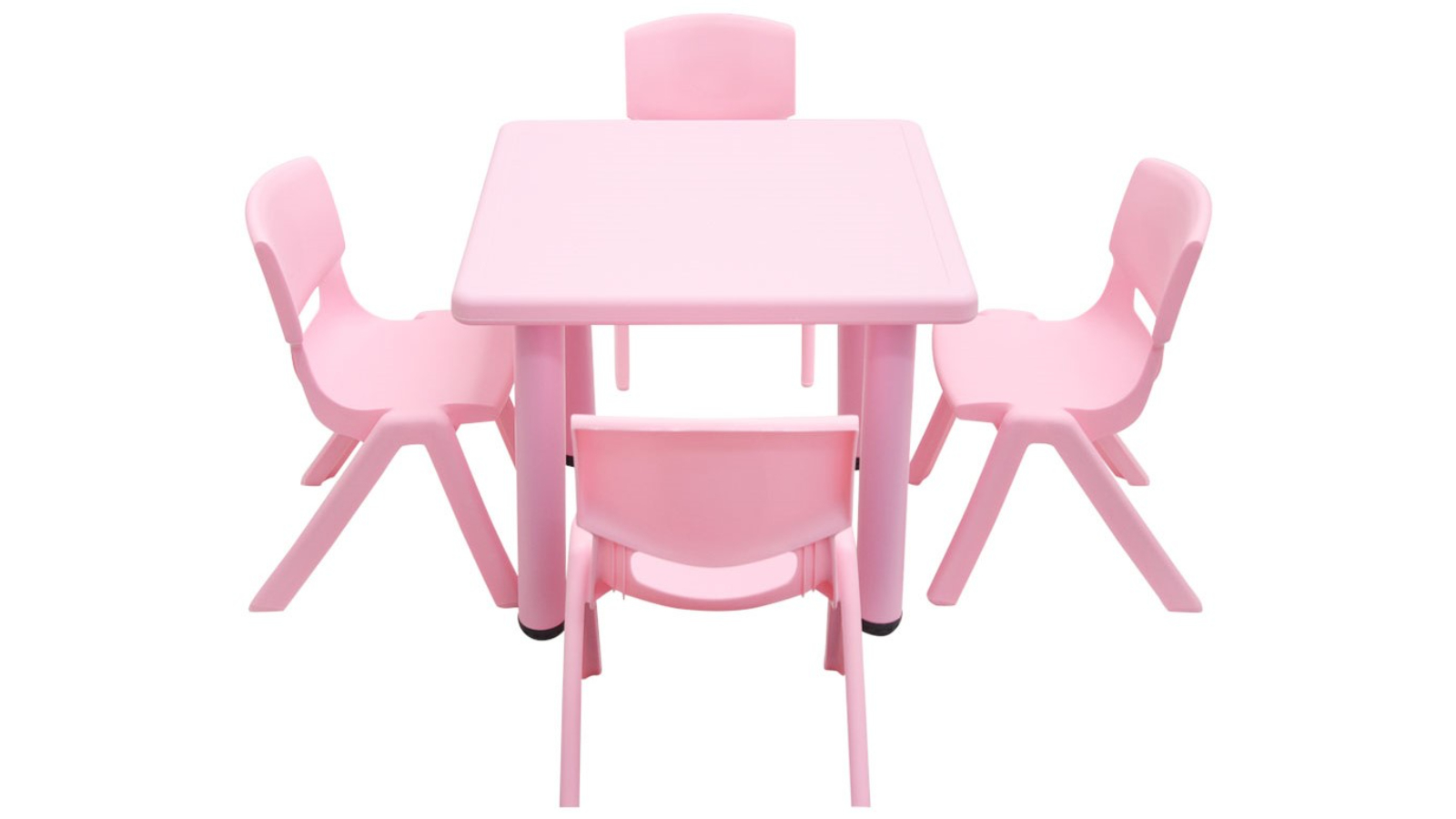 HelloDeal Set of 4 Kids Chair and Adjustable Square Table - Pink