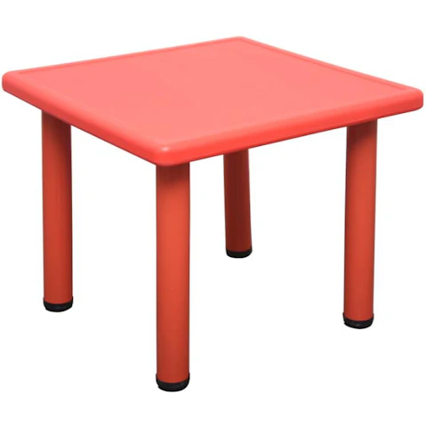 HelloDeal 60 x 60cm Kids Square Playing Study Table - Red