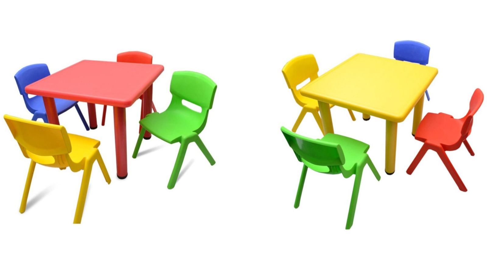 HelloDeal Set of 4 Kids Mixed Chair and Square Table