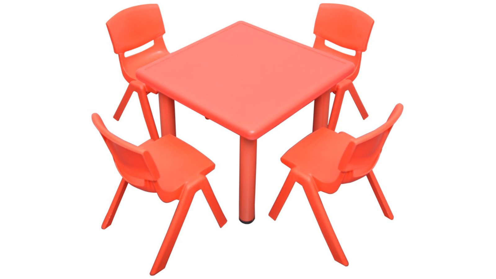 HelloDeal Set of 4 Kids Chair and Square Table - Red