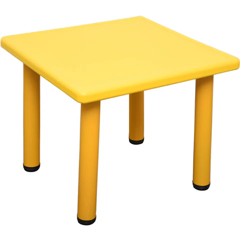 HelloDeal 60 x 60cm Kids Square Playing Study Table - Yellow