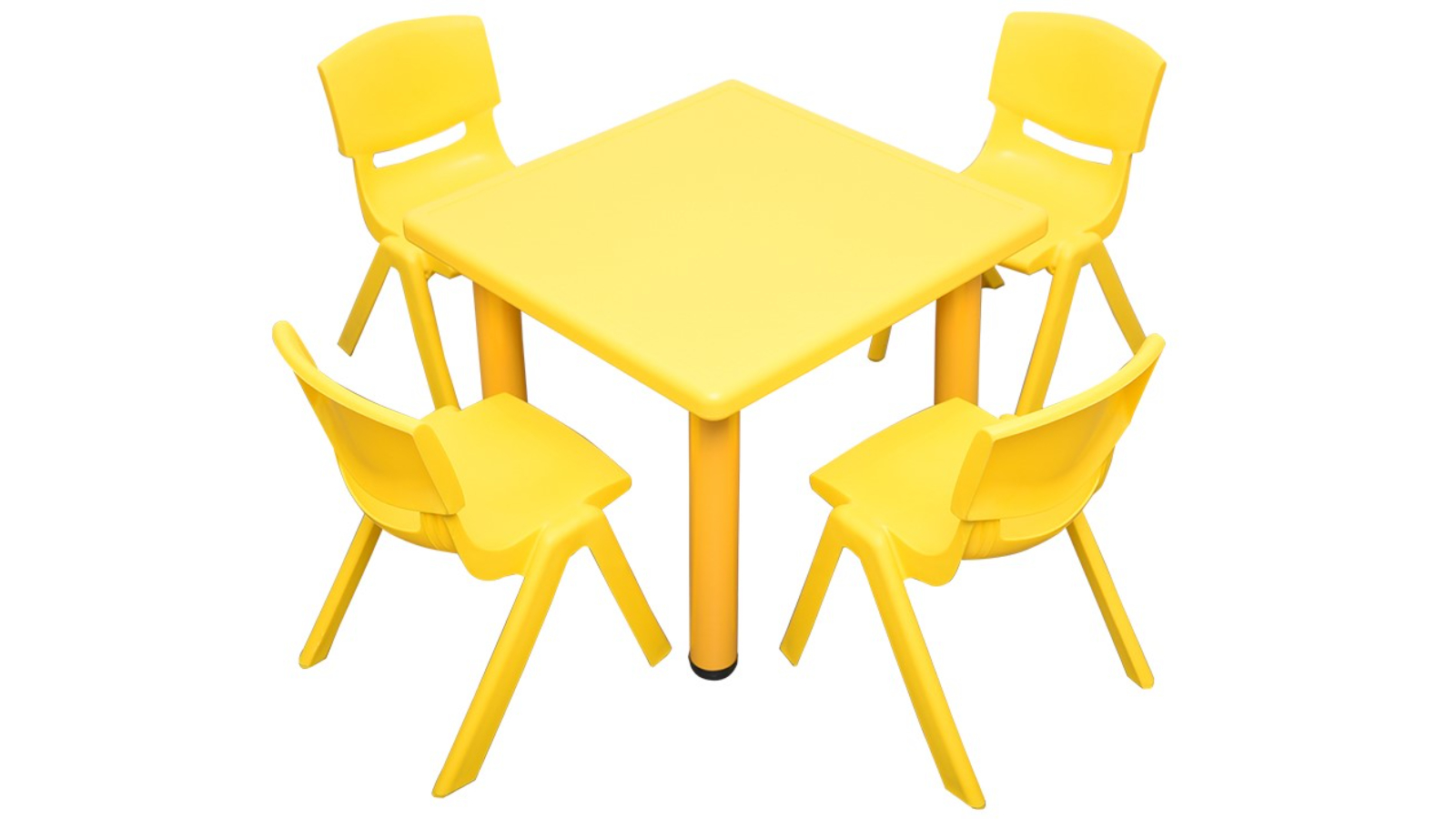 HelloDeal Set of 4 Kids Chair and Square Table - Yellow