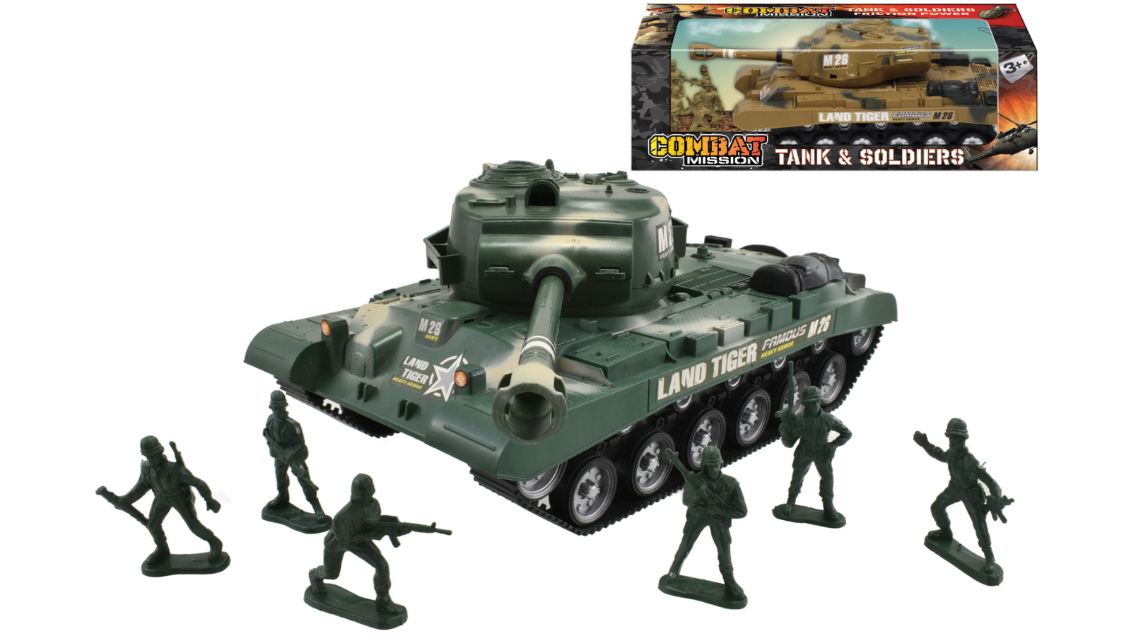 Kandy Toys Army Tank and Soldier Friction Playset