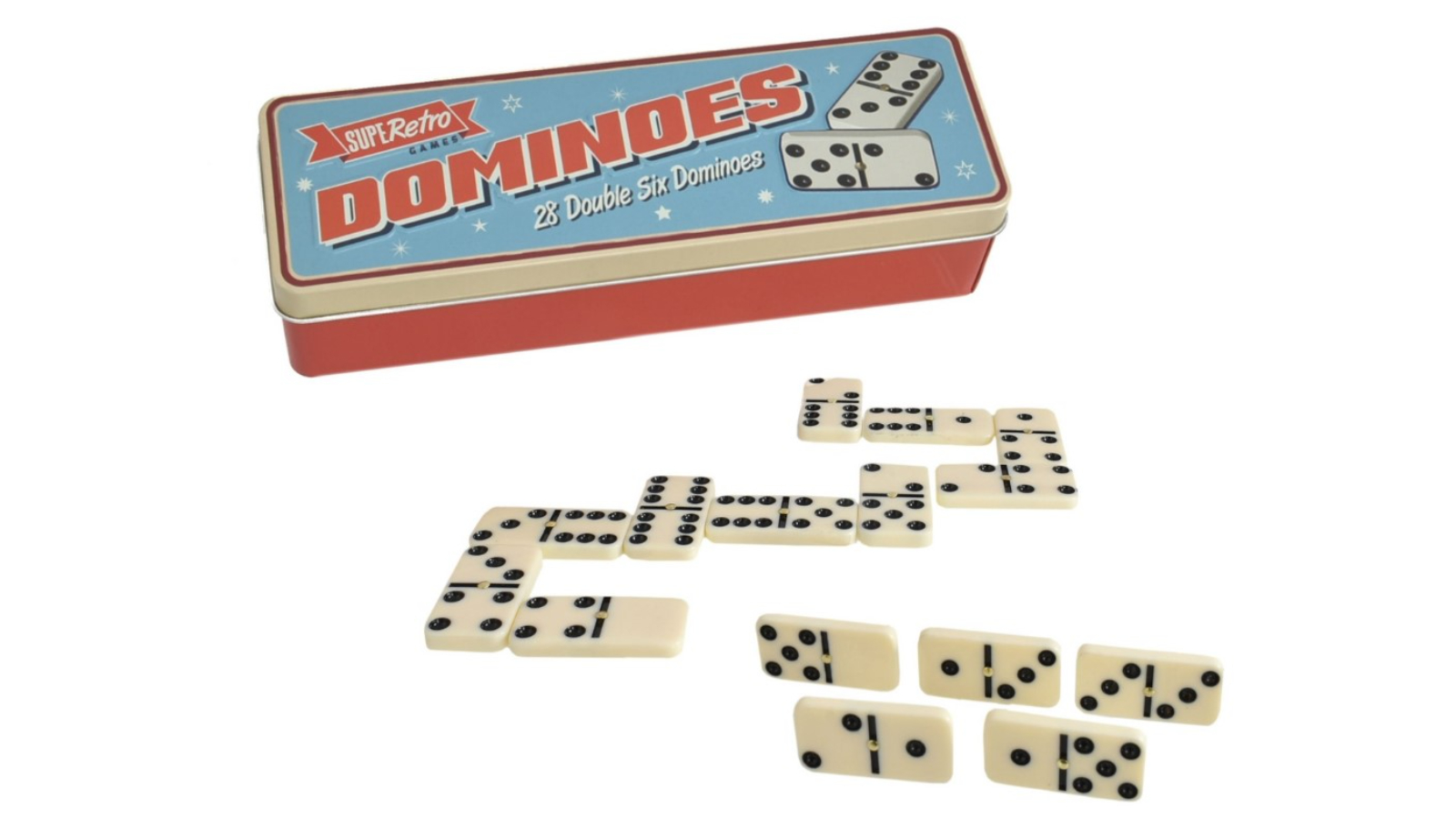 Retro Dominoes in Tin Box