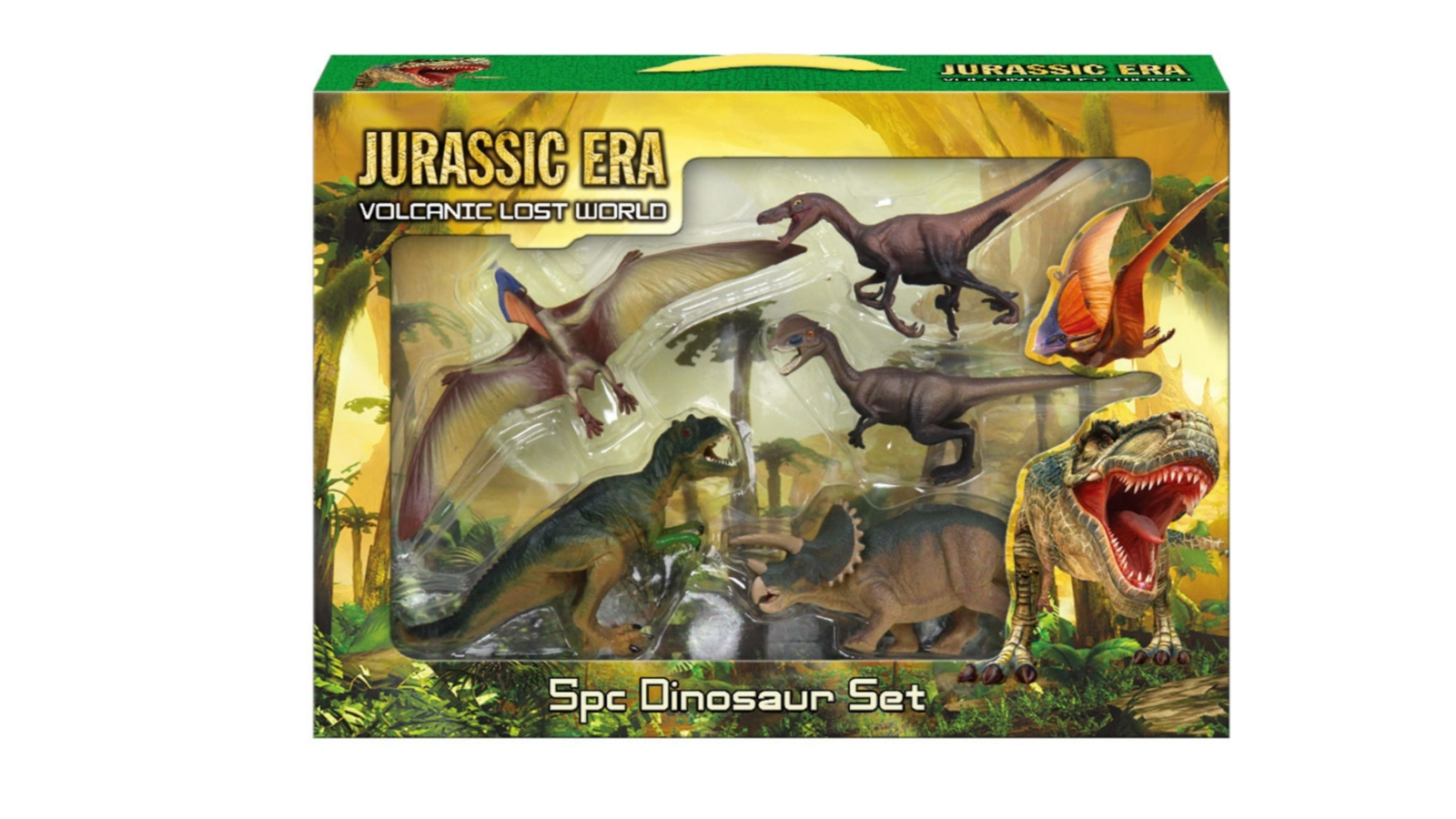 Jurassic Era Volcanic Lost World 5 Piece Dinosaur Figure Set