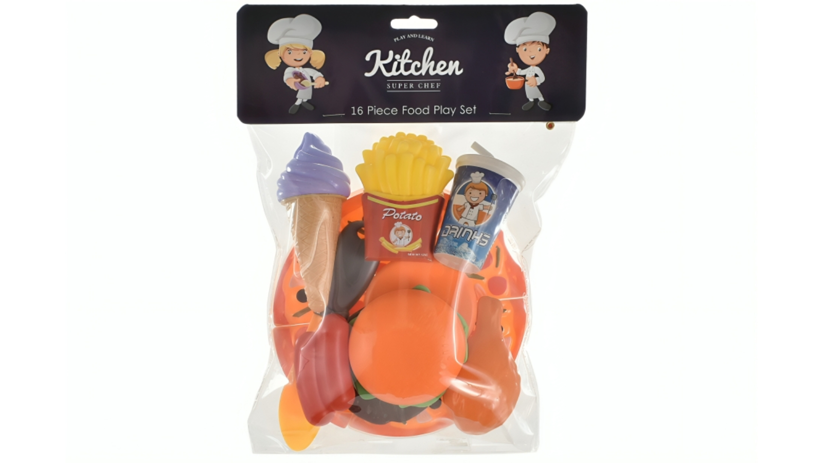 Kandy Toys 16 Piece Food Playset