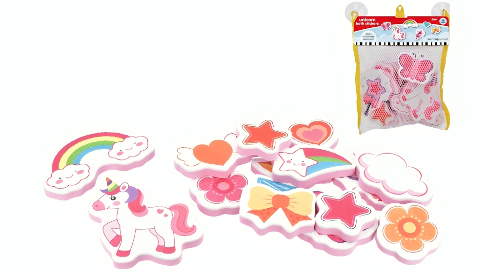 Kandy Toys 16 Piece Eva Bath Toy - Unicorn