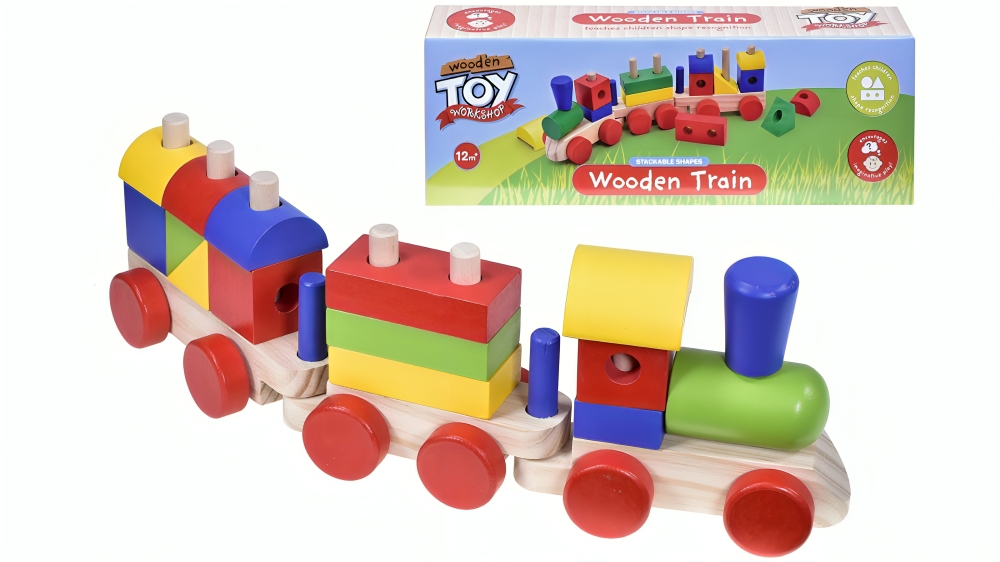 Kandy Toys Wooden Blocks Train Set